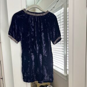 Peek Velvet Dress with Gray Grosgrain Ribbon trim Size 8